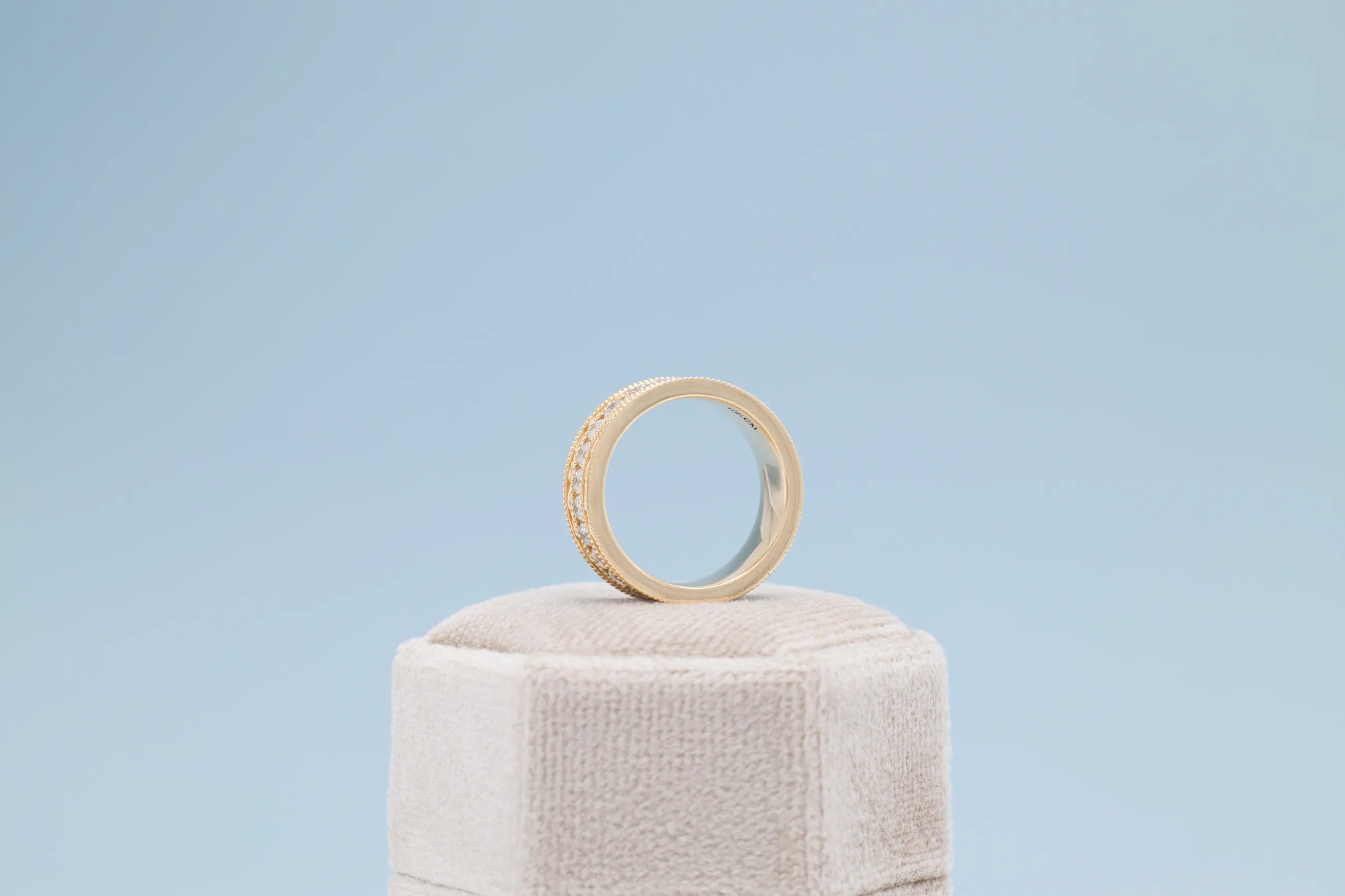 Gold Moissanite Wedding Band