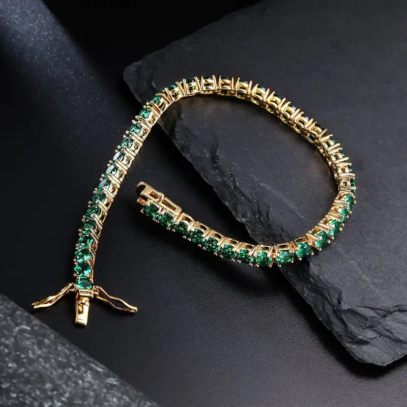 Green Emerald Tennis Bracelet