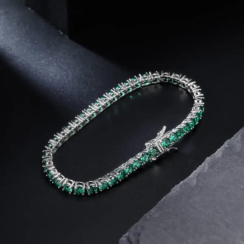 Green Gemstone Tennis Bracelet