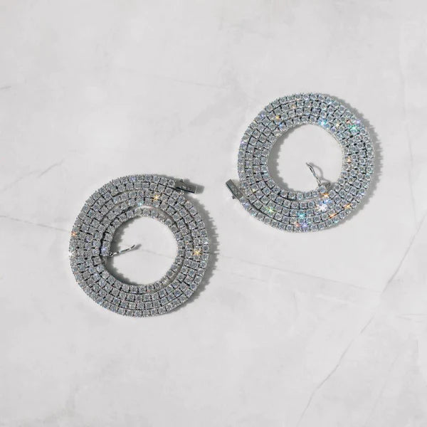 Iced moissanite tennis chain for men