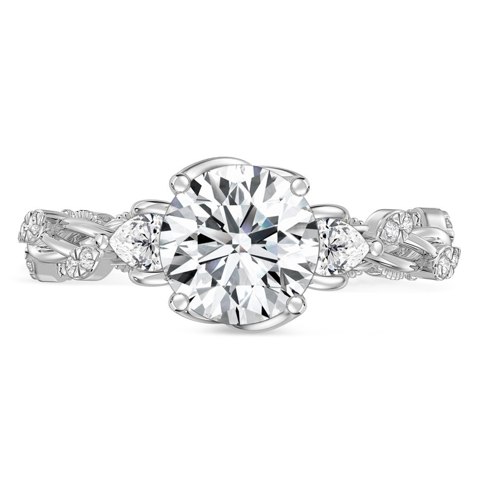 Intertwined diamond ring bridal set