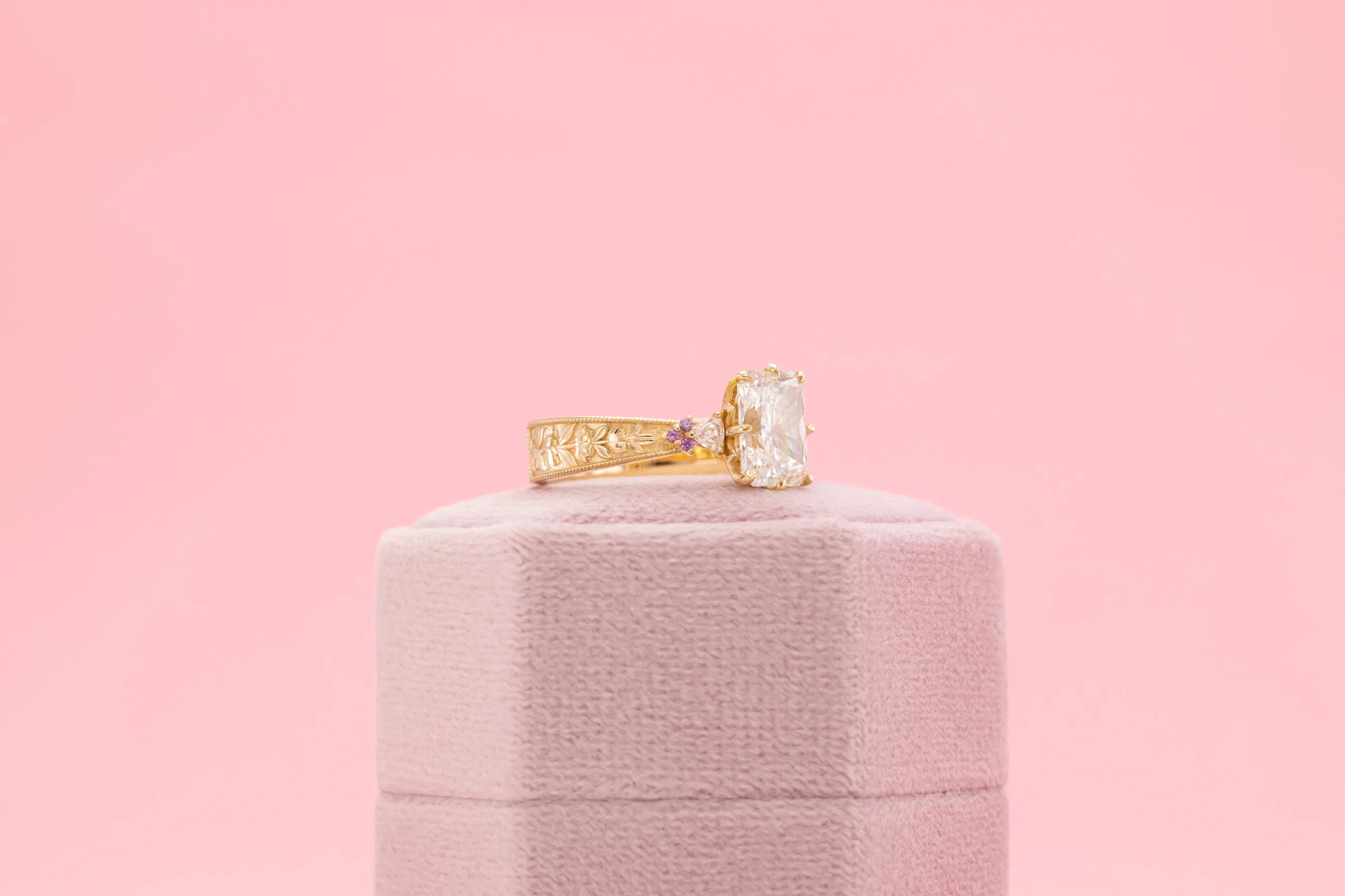Leaf and Vine Engagement Ring
