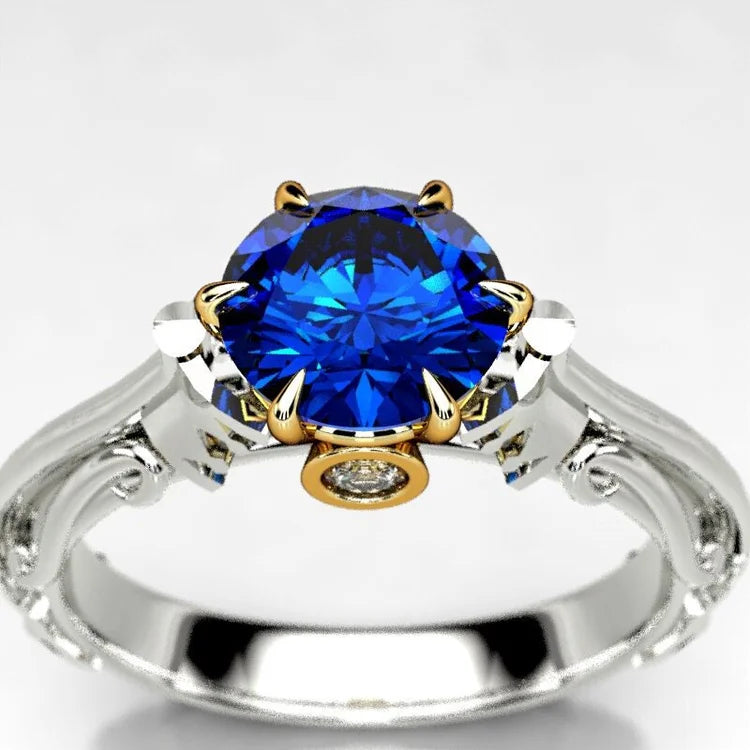 Luxury Sapphire Gold Plated Ring