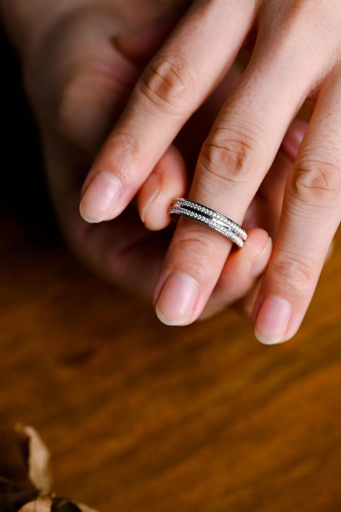 Luxury moissanite wedding band for her