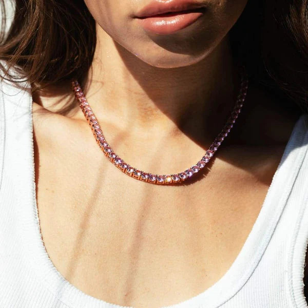 Luxury pink sapphire necklace for her