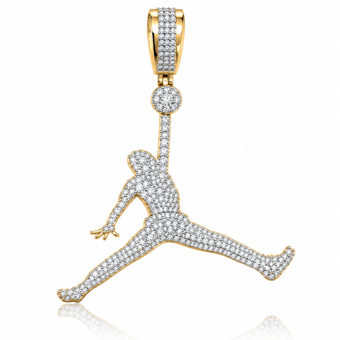 Men's iced out basketball pendant necklace

