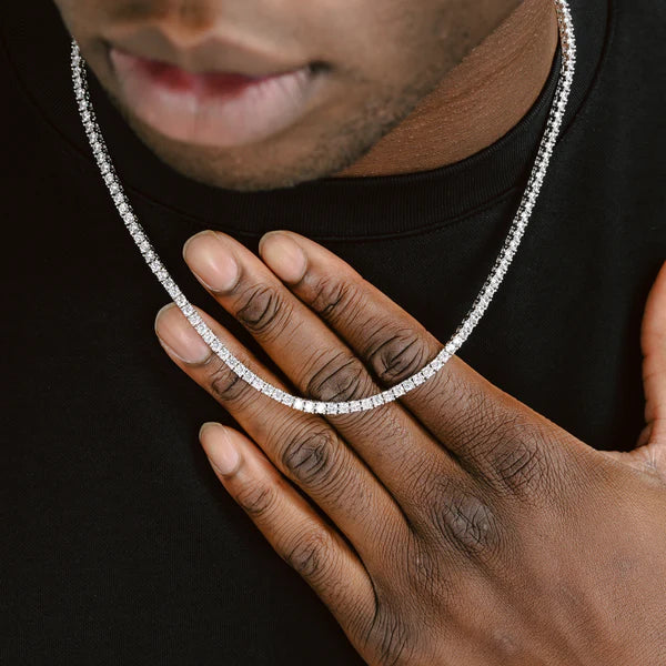 Men's iced tennis necklace for special occasions