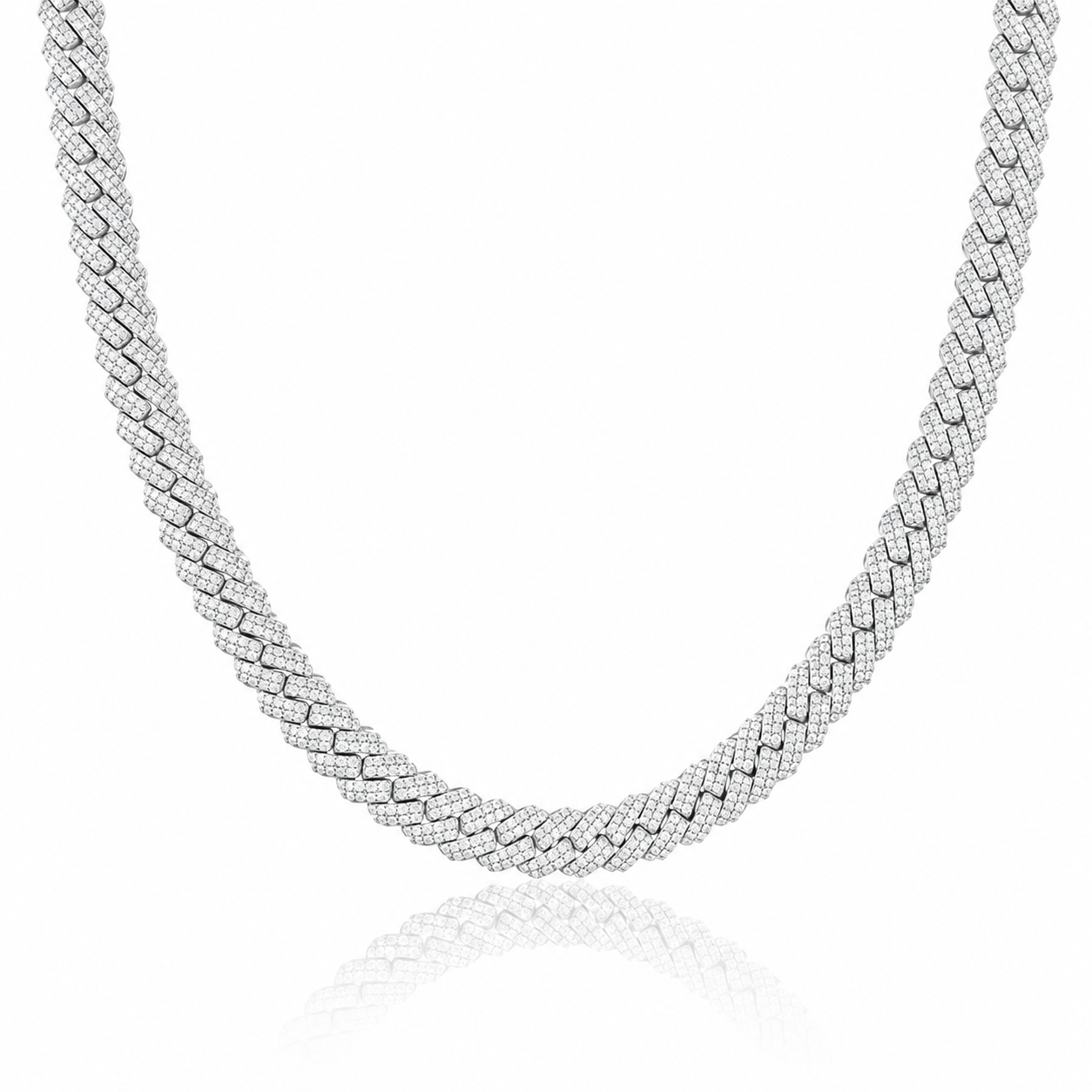 Men's moissanite Cuban chain necklace with iced-out finish