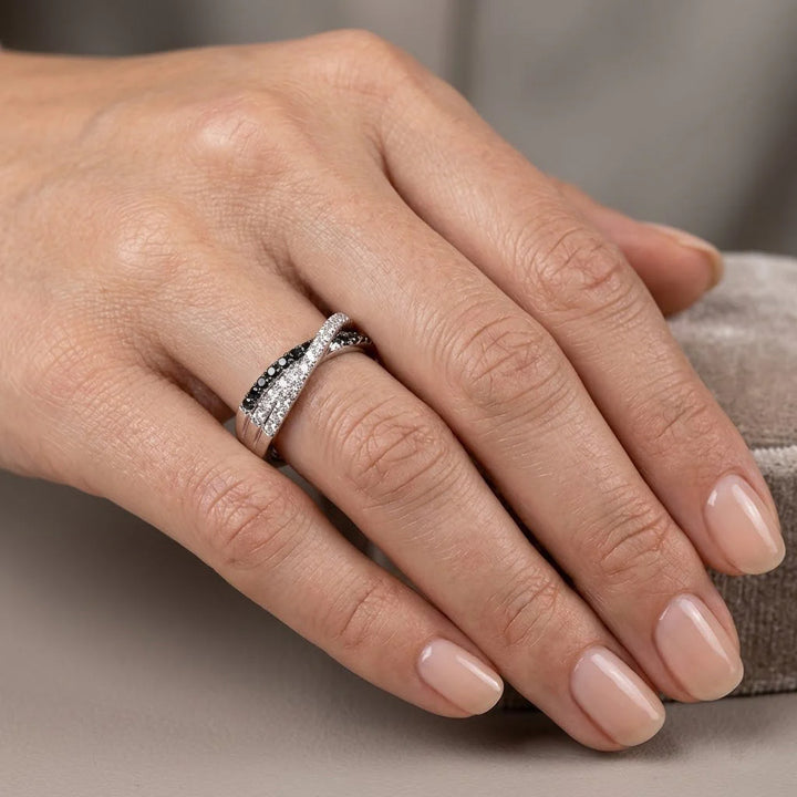 Mixed Diamond Infinity Wedding Band
Luxury Two Tone Infinity Diamond Ring