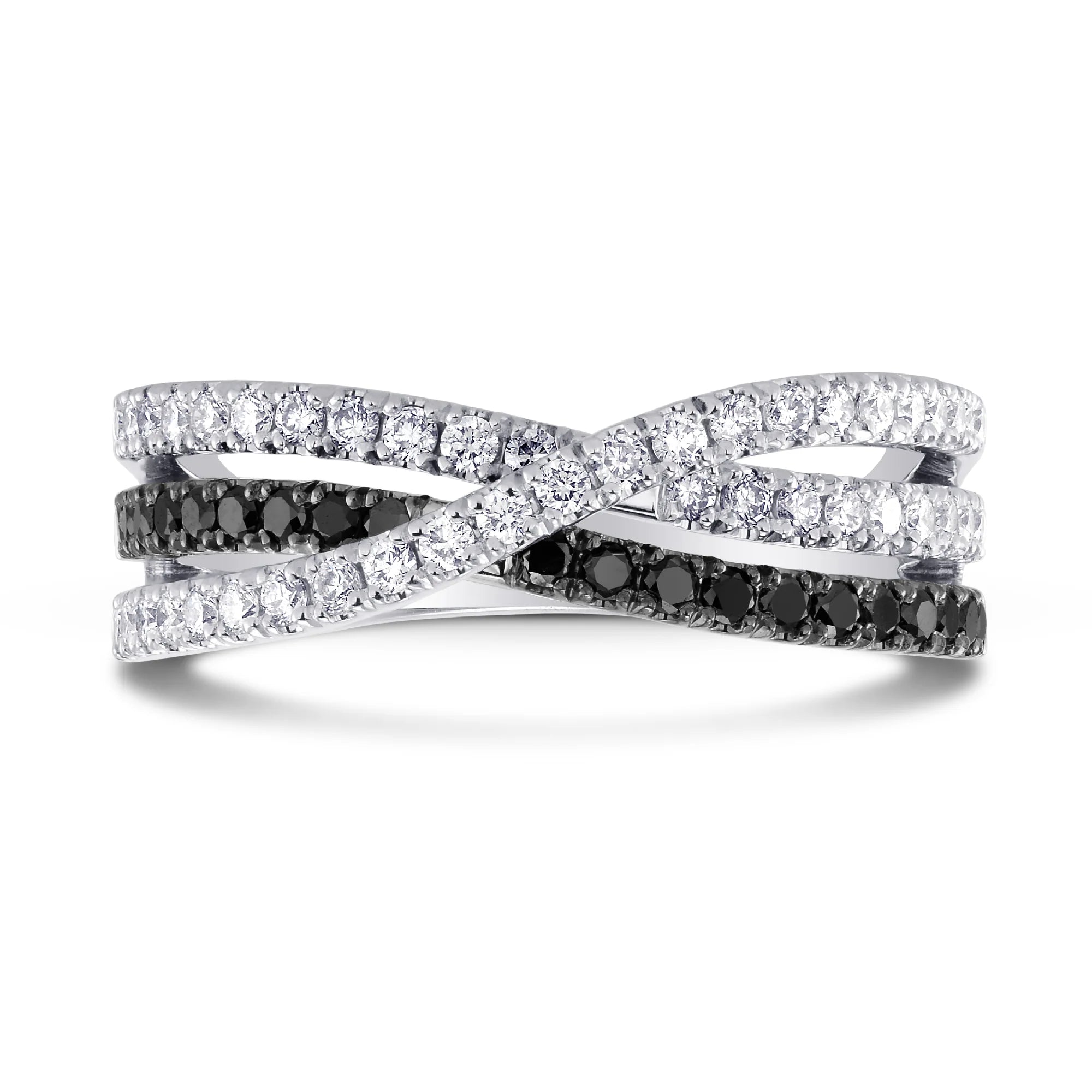 Modern Infinity Diamond Band for Couples
Black Diamond and White Diamond Infinity Ring