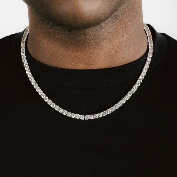 Modern men's moissanite statement necklace