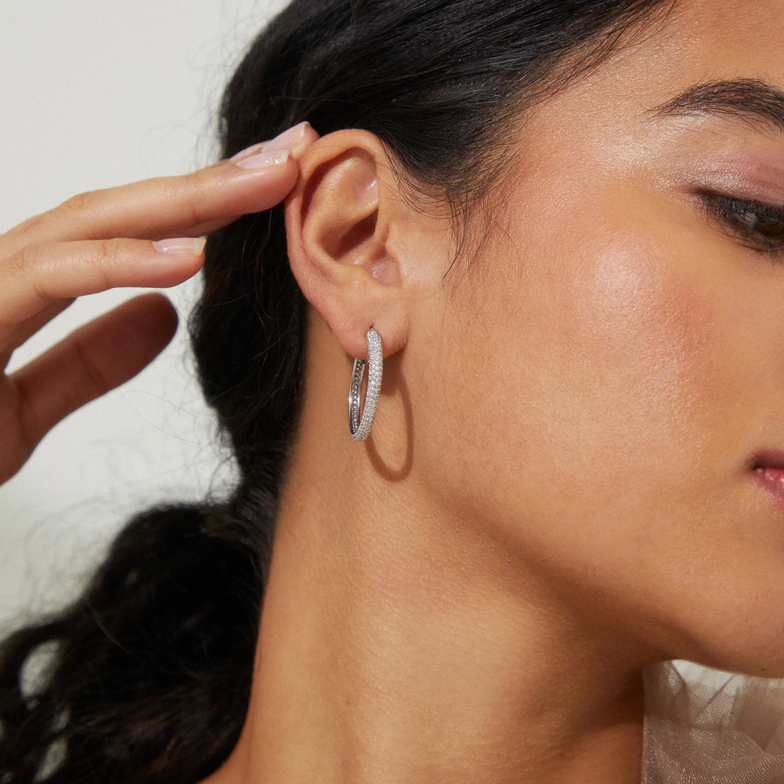 Moissanite Hoop Earrings for Women