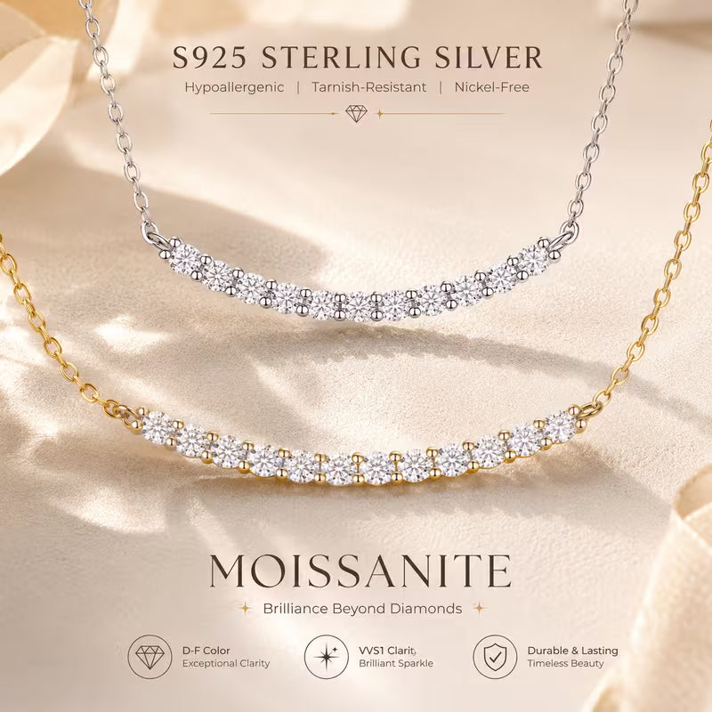 Moissanite smile necklace for women

