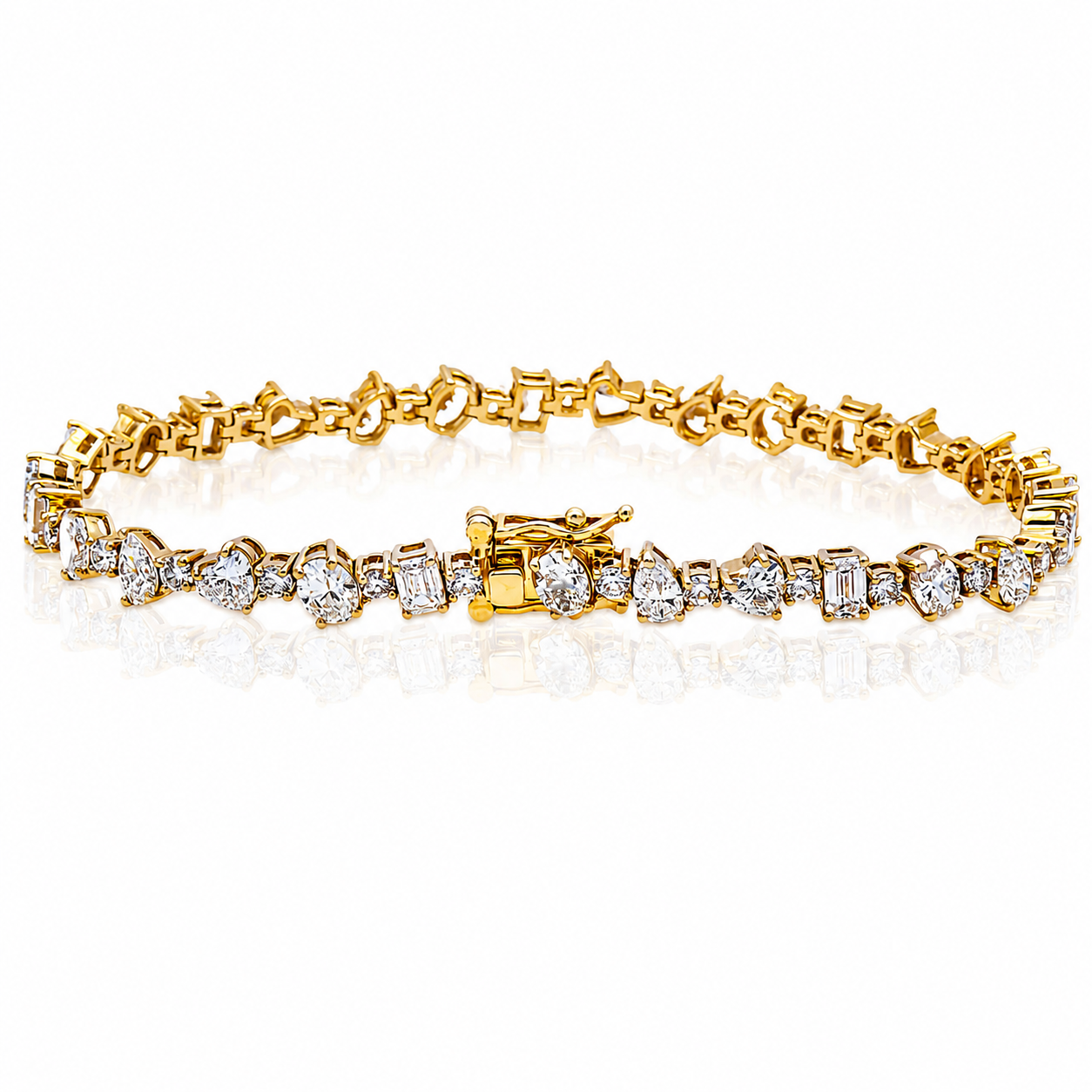 Multi Shape Diamond Unisex Tennis Bracelet