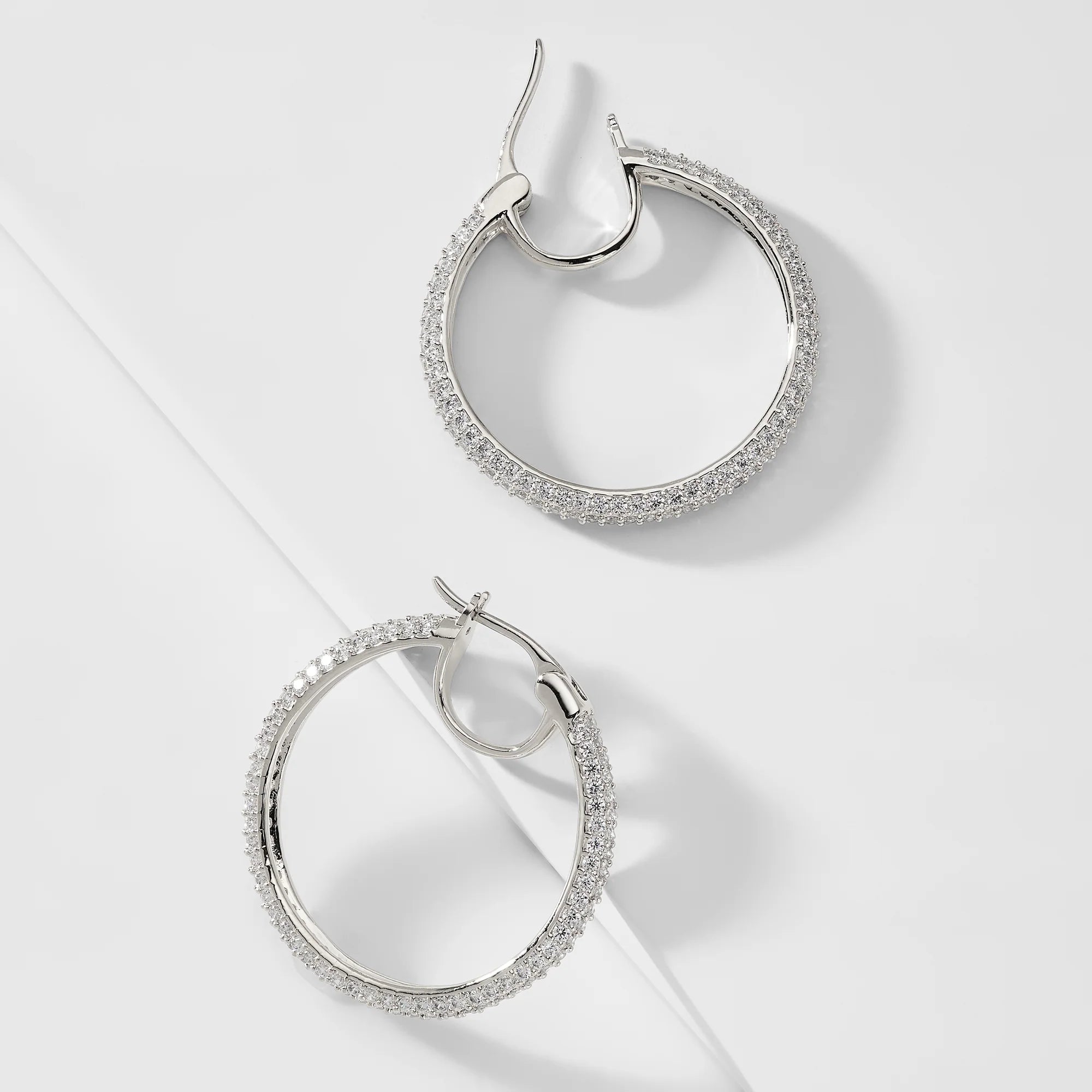 Pavé Moissanite Hoop Earrings