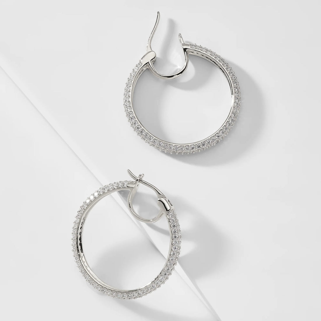 Pavé Moissanite Hoop Earrings