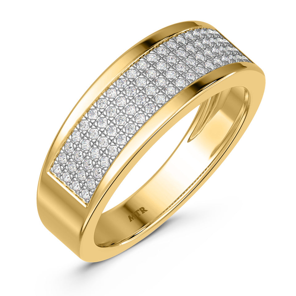 Romantic pave heart ring trio