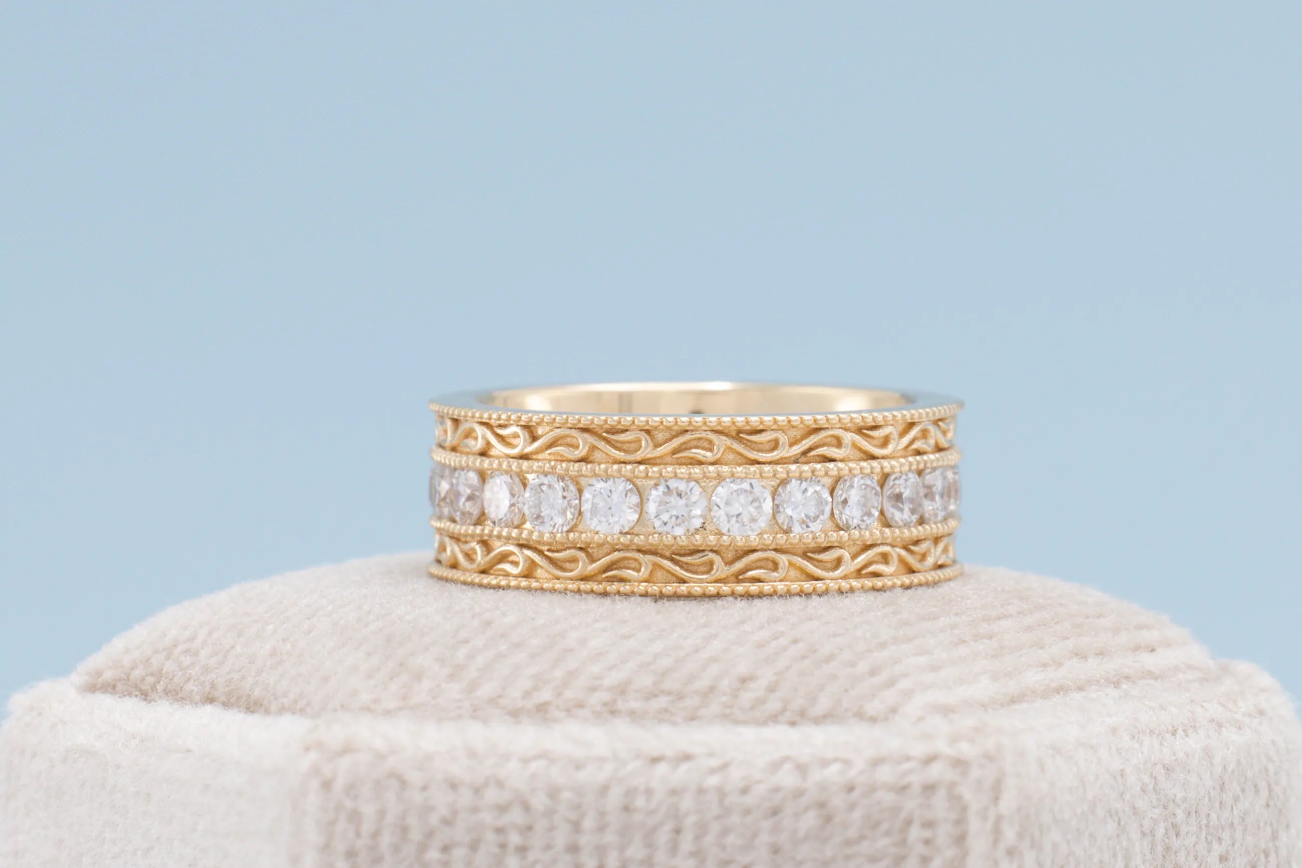 Scroll Design Moissanite Ring