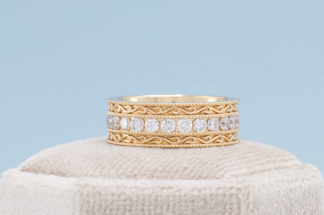 Scroll Design Moissanite Ring