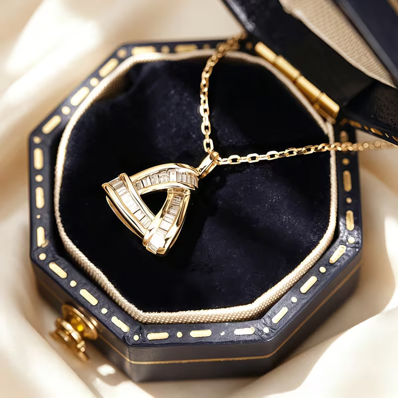 Sparkling geometric crystal necklace