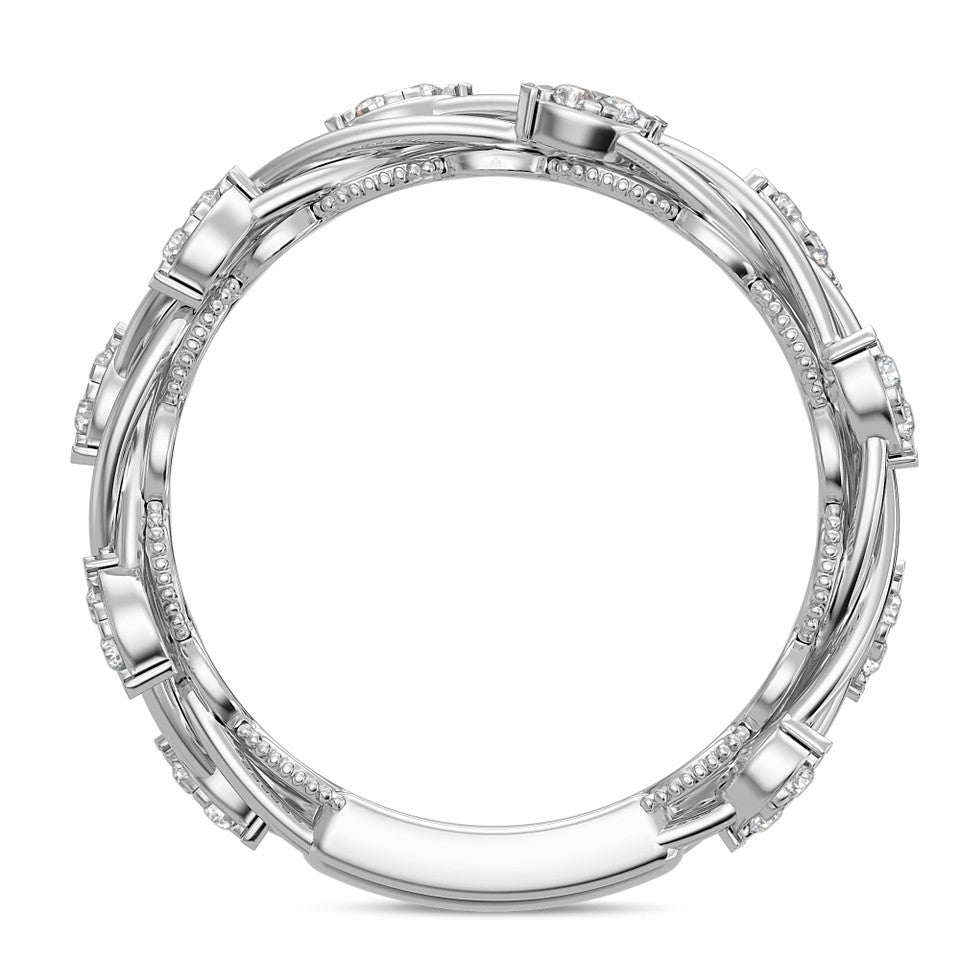 Sparkling intertwined diamond ring