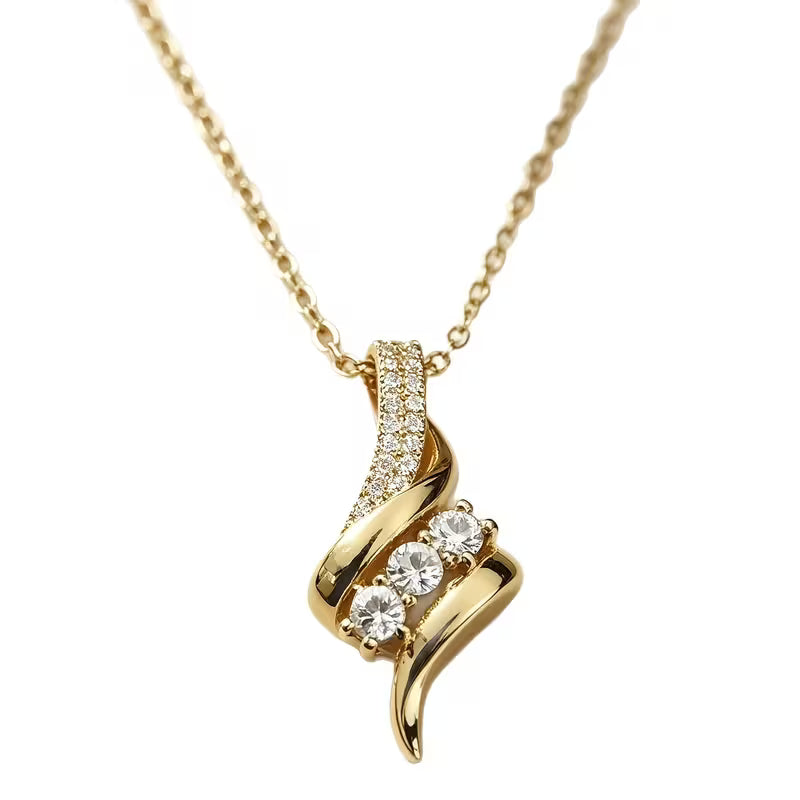 Three-stone moissanite necklace for women