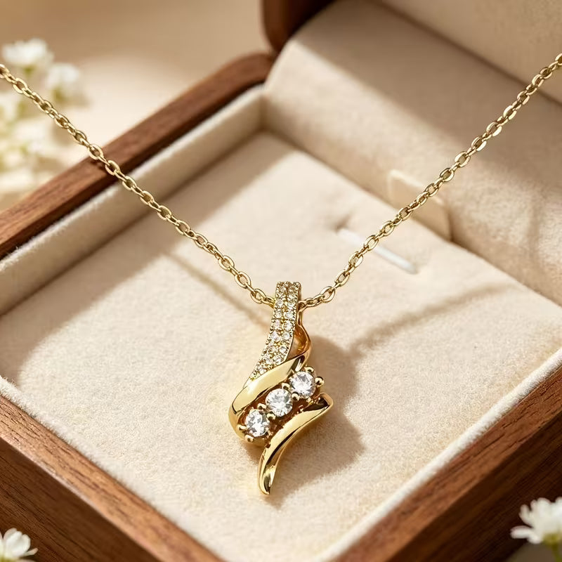 Three-stone moissanite pendant

