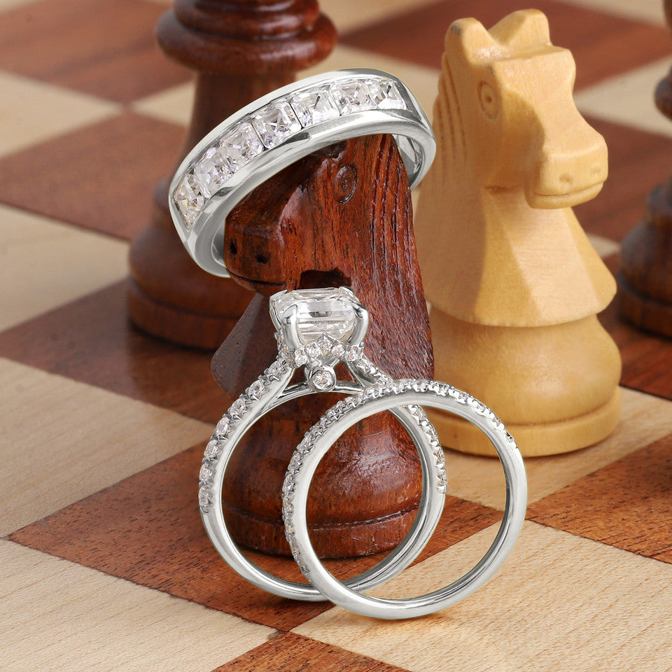 Three Piece Diamond Bridal Ring Set