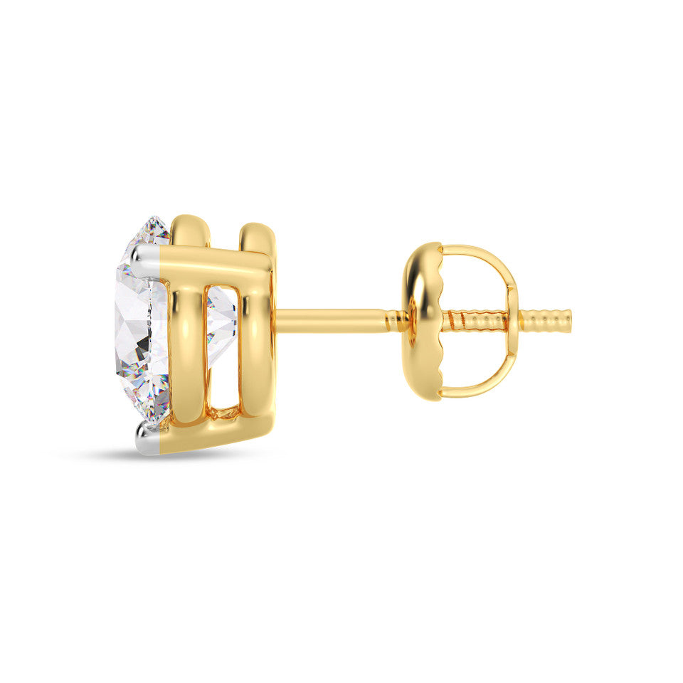 Three prong solitaire moissanite earrings
