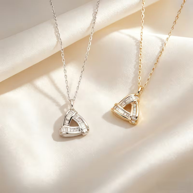Triangle crystal statement pendant

