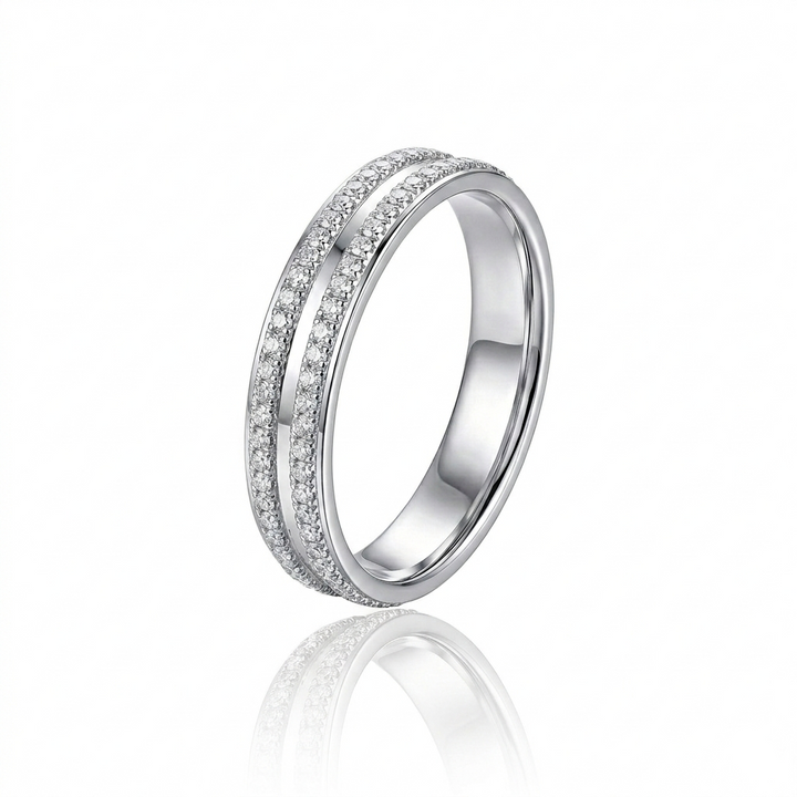 Two row diamond women’s wedding band