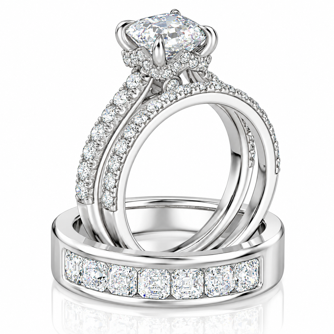 Ultimate Pavé Diamond Bridal Ring Set