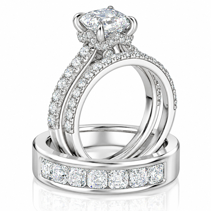 Ultimate Pavé Diamond Bridal Ring Set