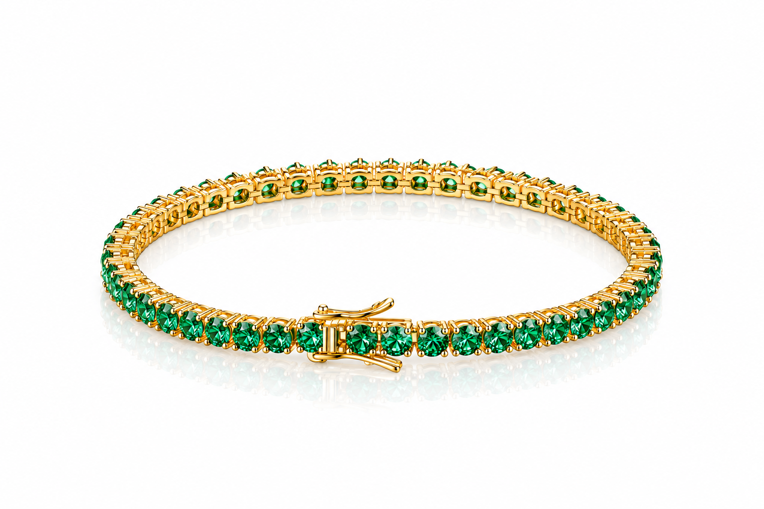 Vibrant Green Emerald Tennis Bracelet