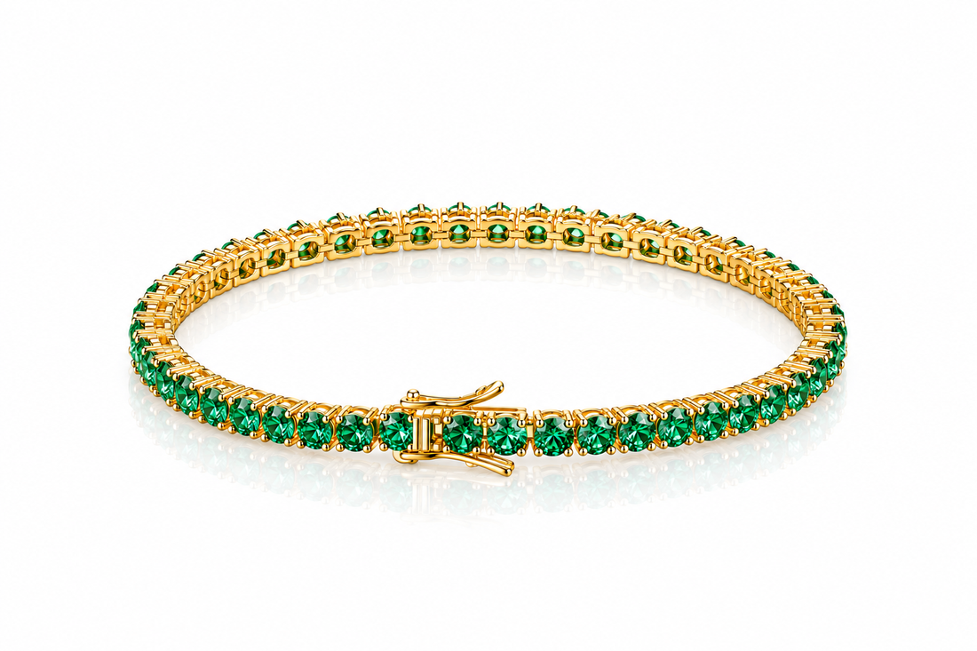 Vibrant Green Emerald Tennis Bracelet