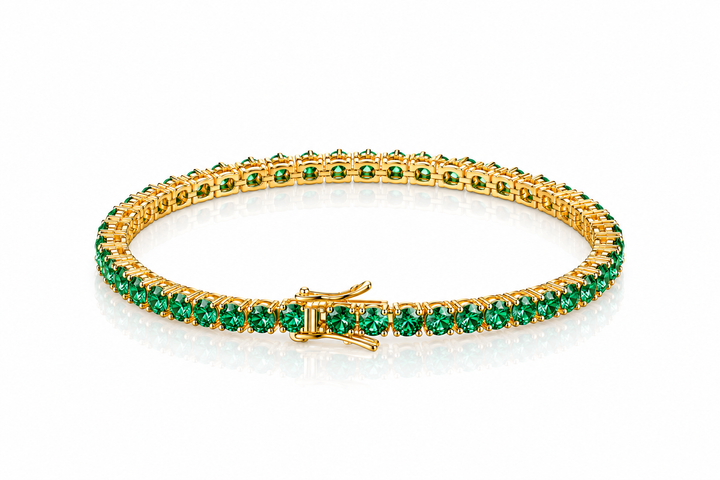 Vibrant Green Emerald Tennis Bracelet