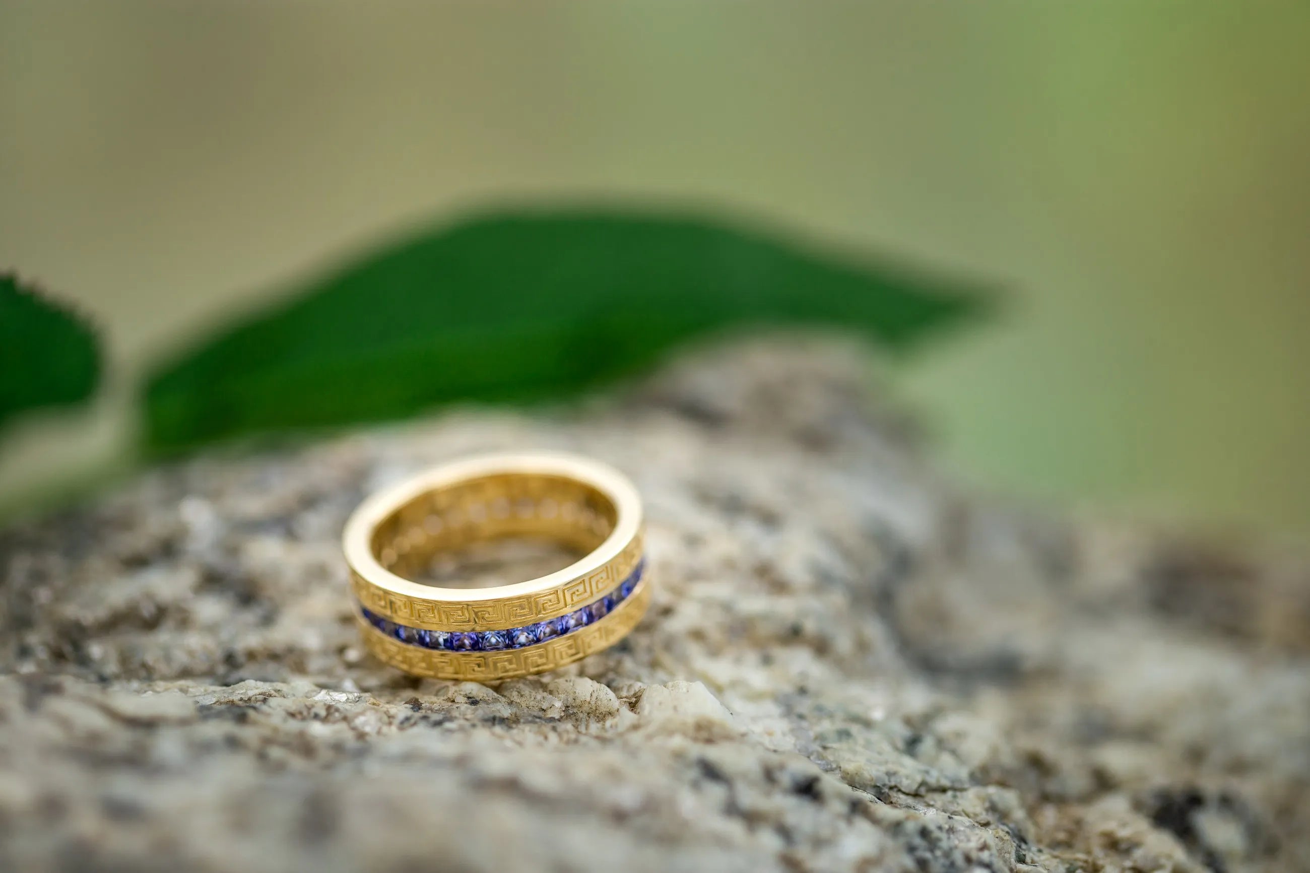 Vintage style tanzanite ring for him