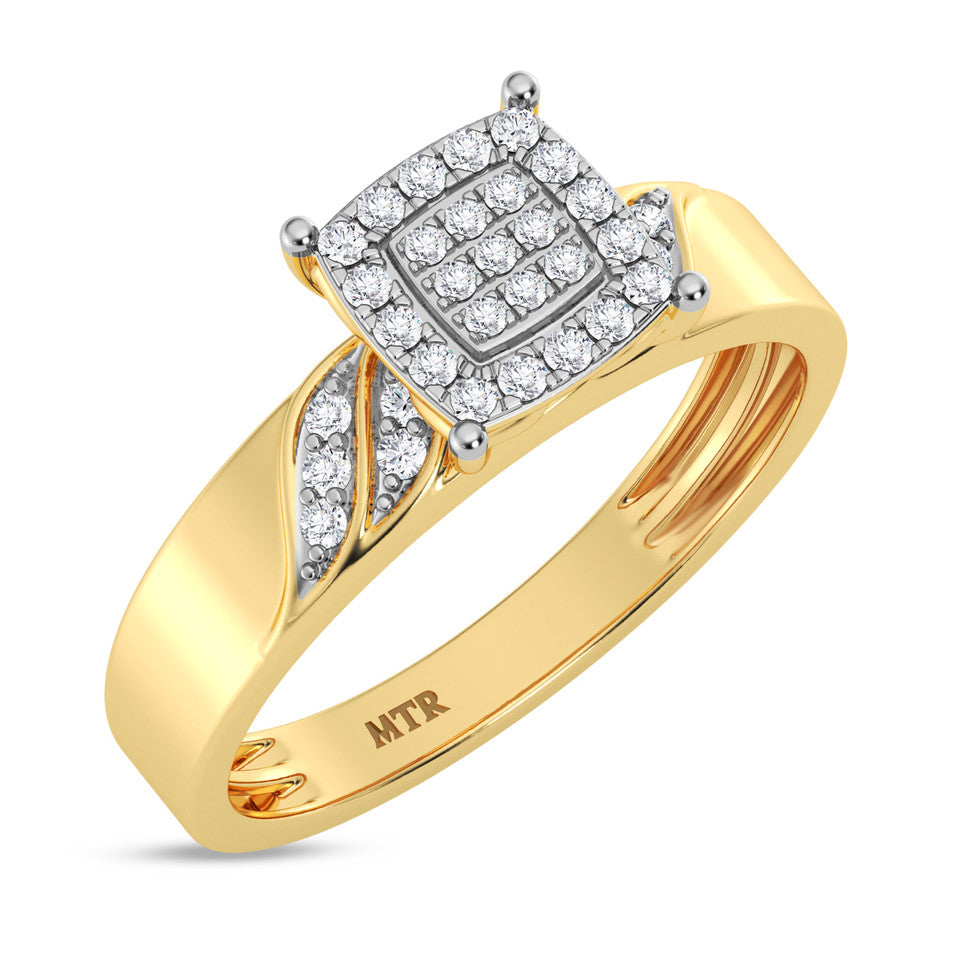 Women's moissanite cushion cluster ring trio