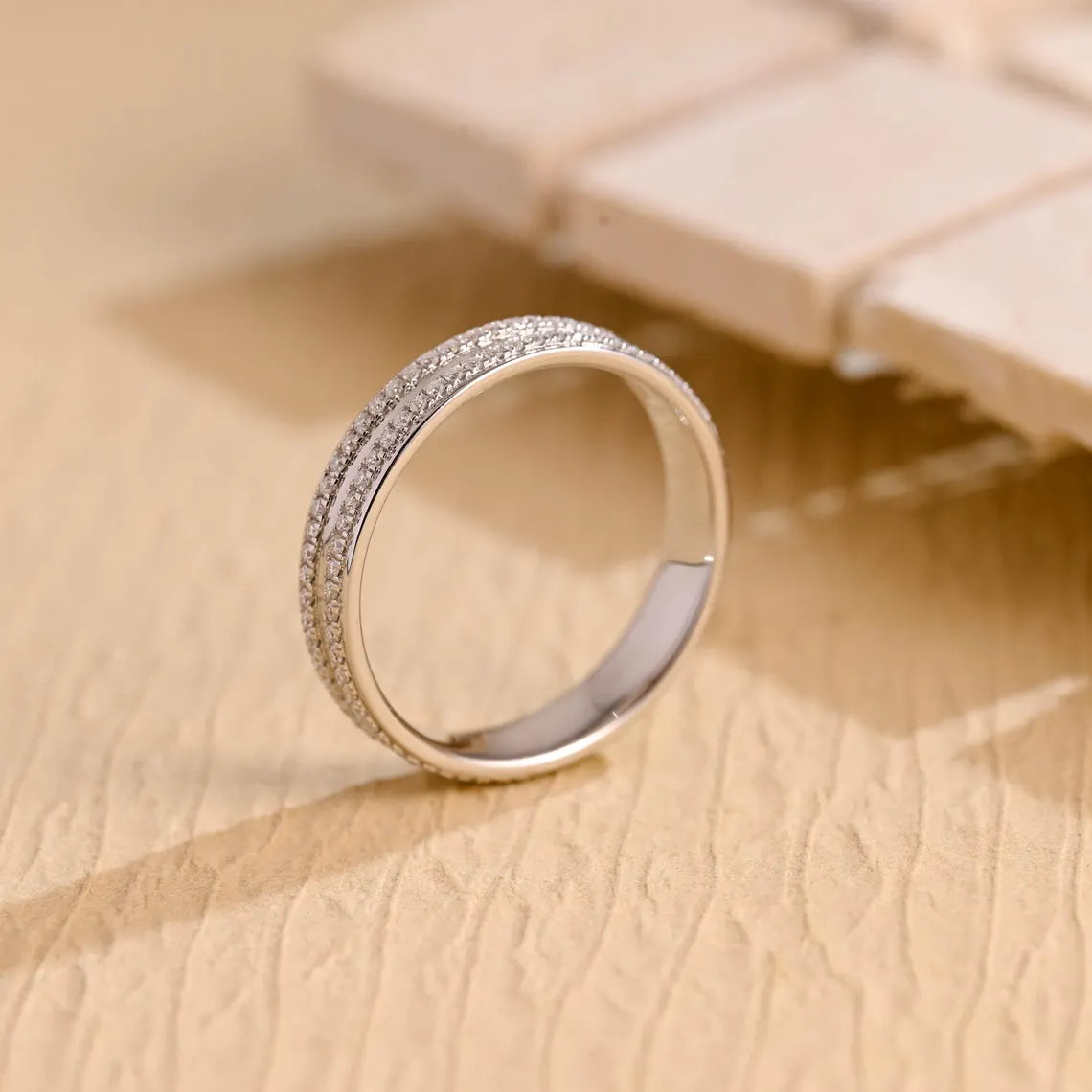 Women's moissanite stacking wedding ring