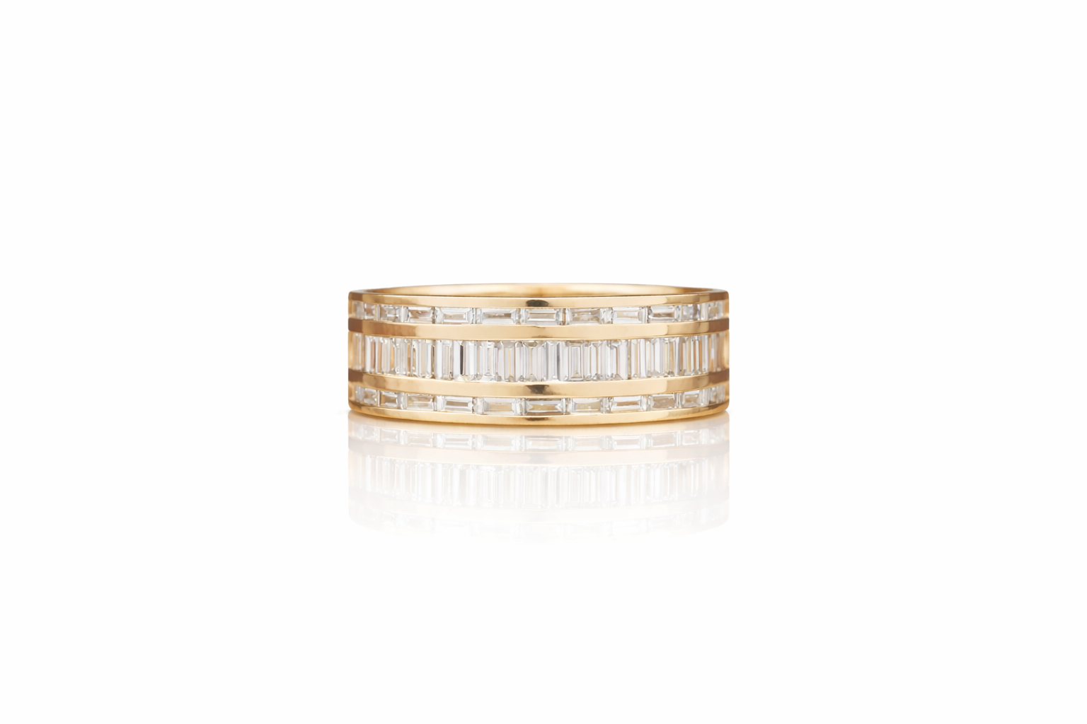 baguette diamond half eternity band for men