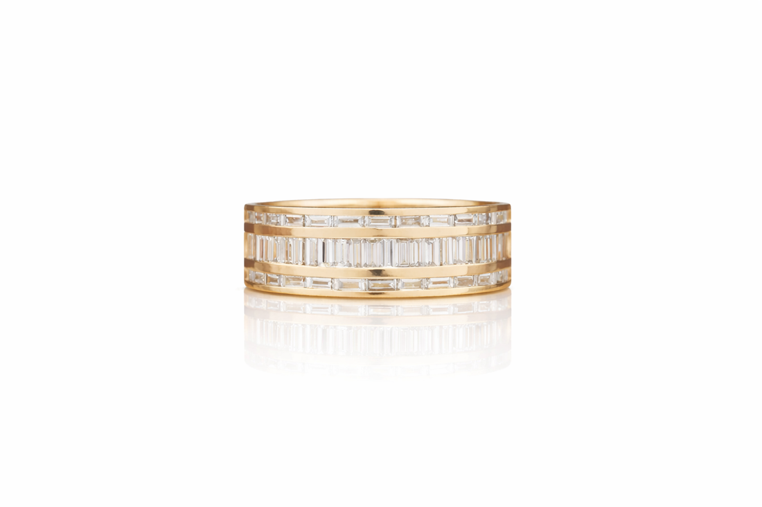 baguette diamond half eternity band for men