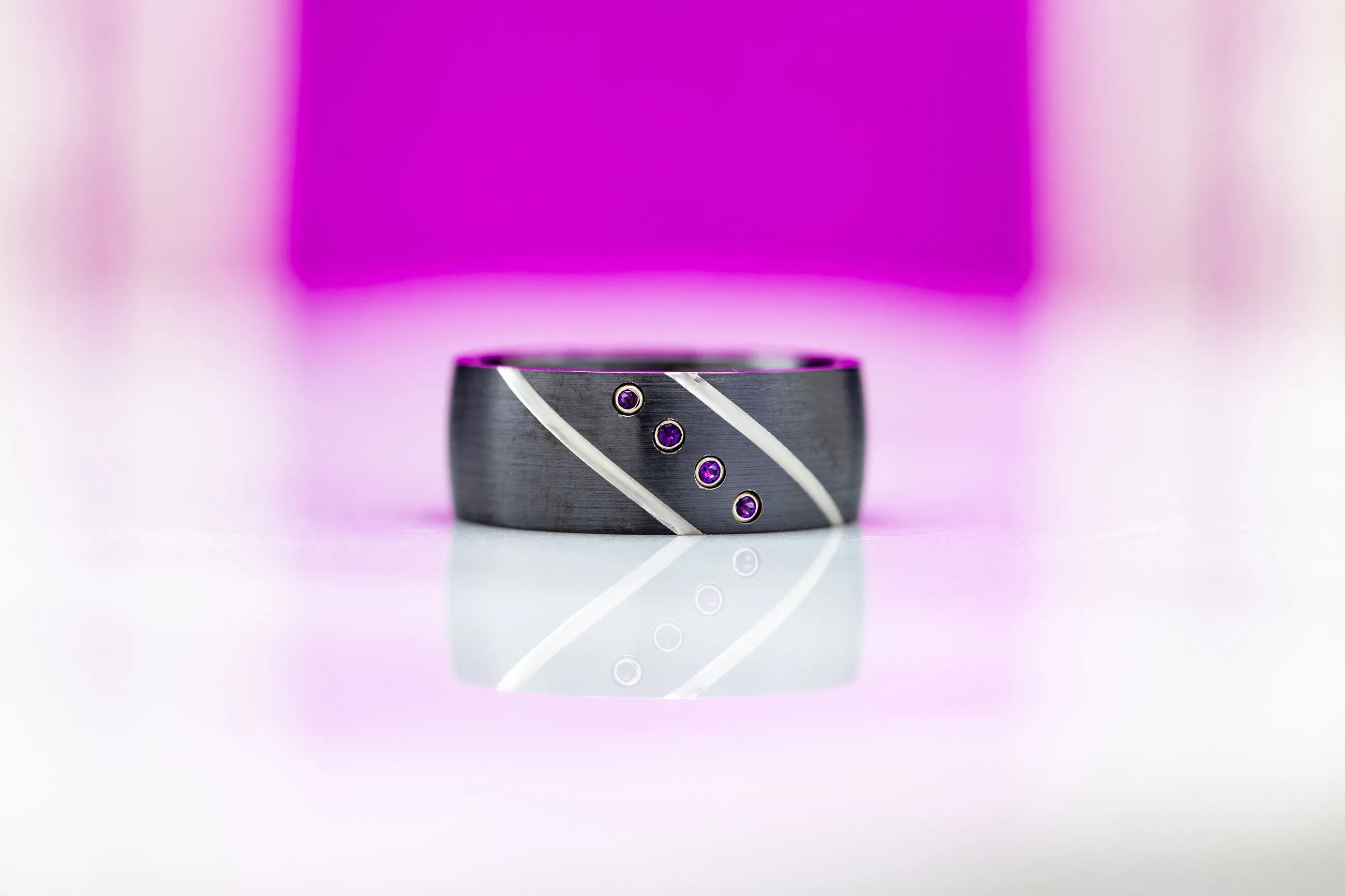 black gold men’s gemstone ring