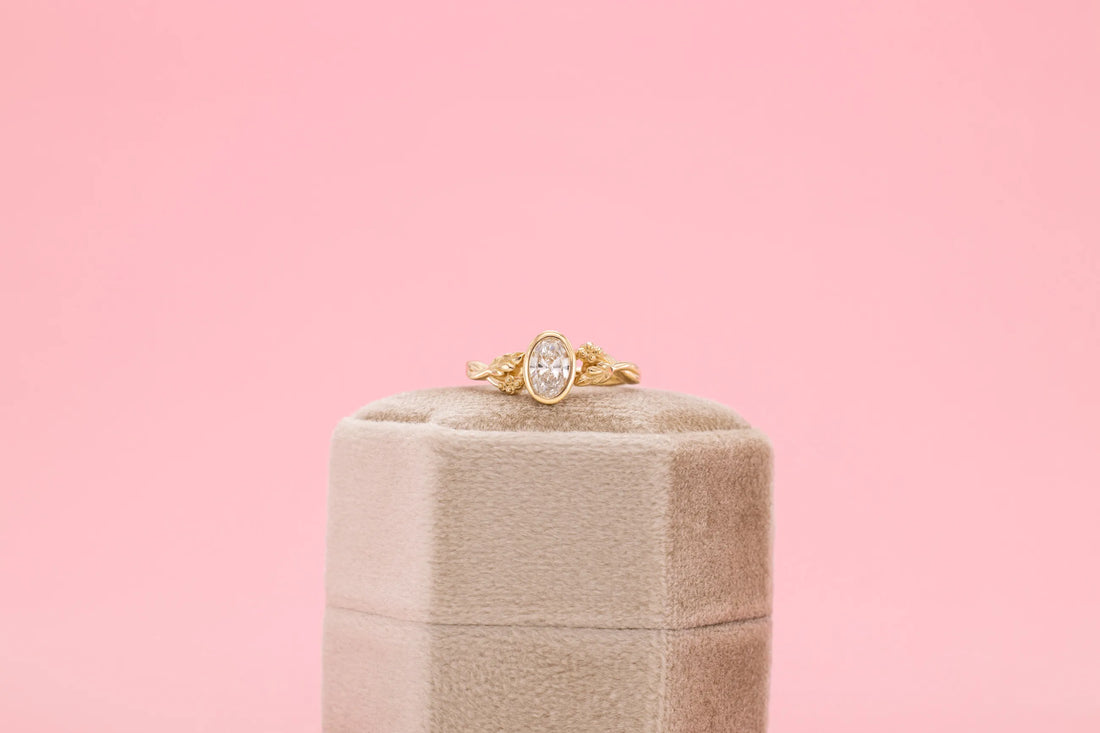 botanical bezel set oval ring