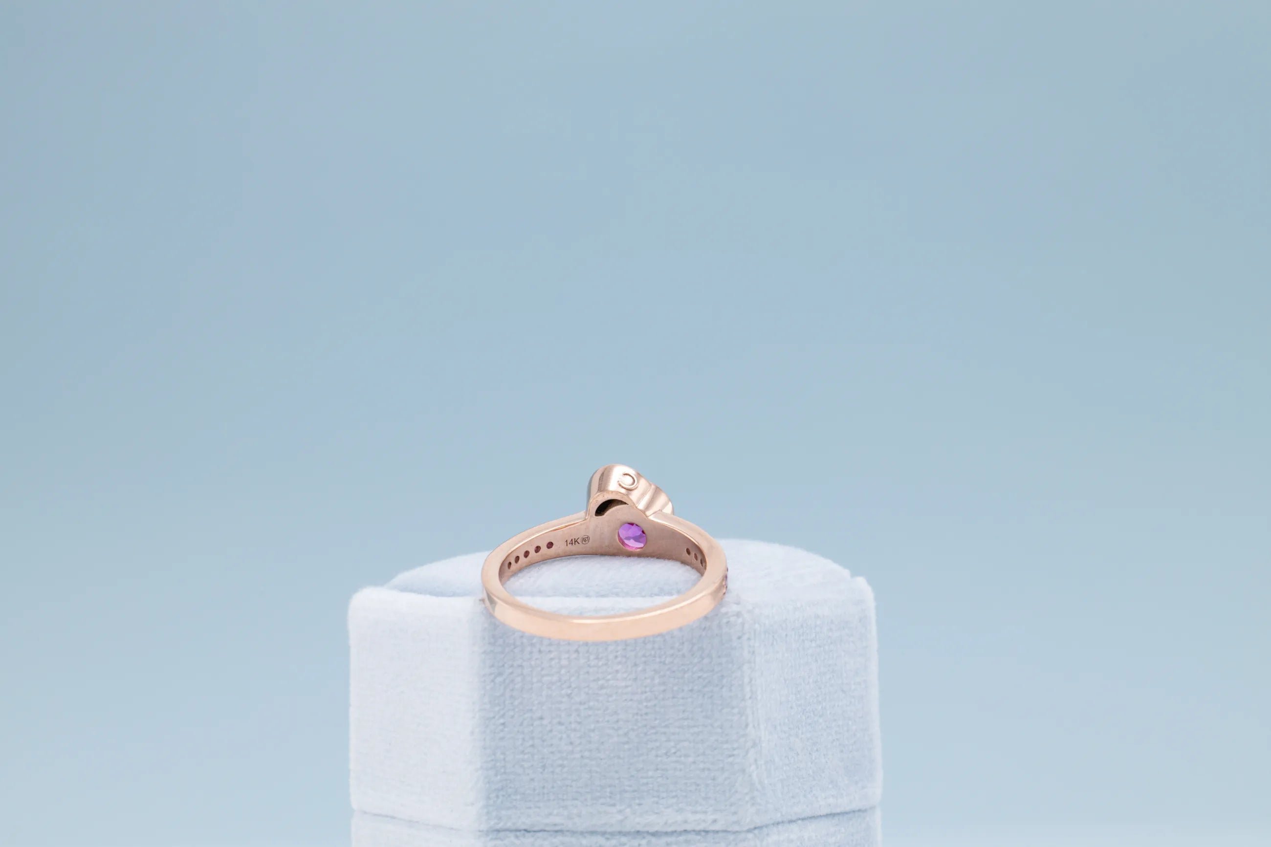 celestial pink gemstone engagement ring