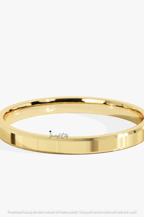 2.0MM Beveled Edge Wedding Band For Her
