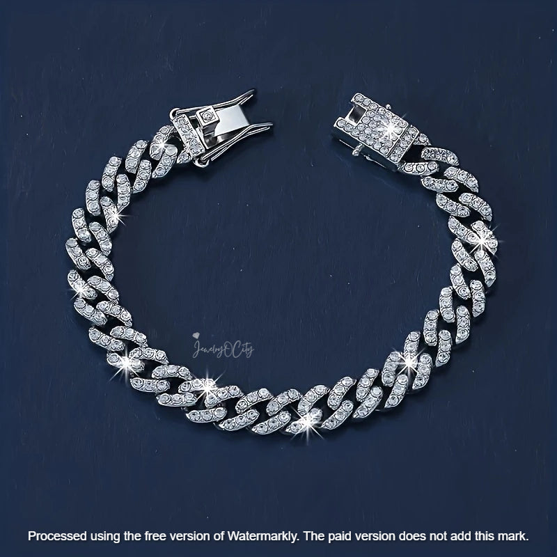 Men's 29Ct Round Cut Diamond Cuban Link Bracelet