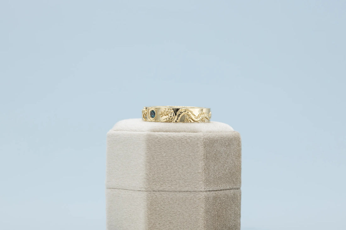 diamond and topaz dragon ring