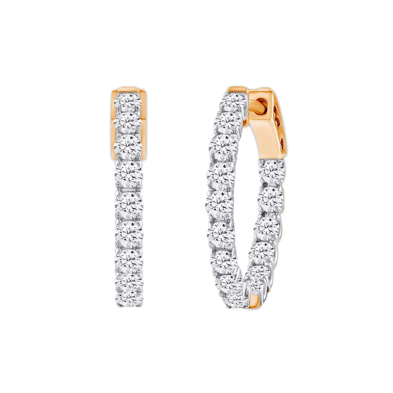 elegant diamond hoop earrings full circle design
