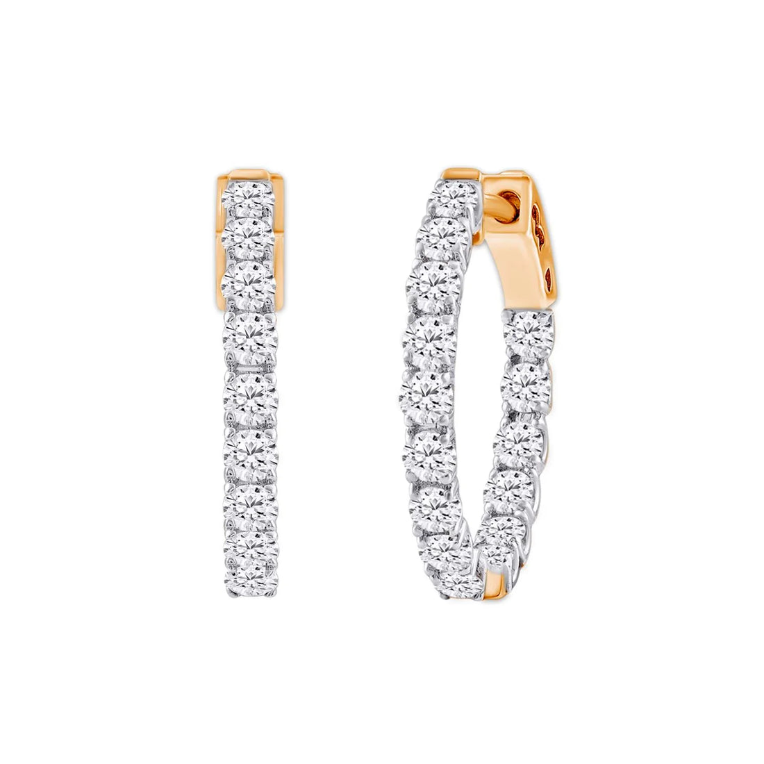 elegant diamond hoop earrings full circle design
