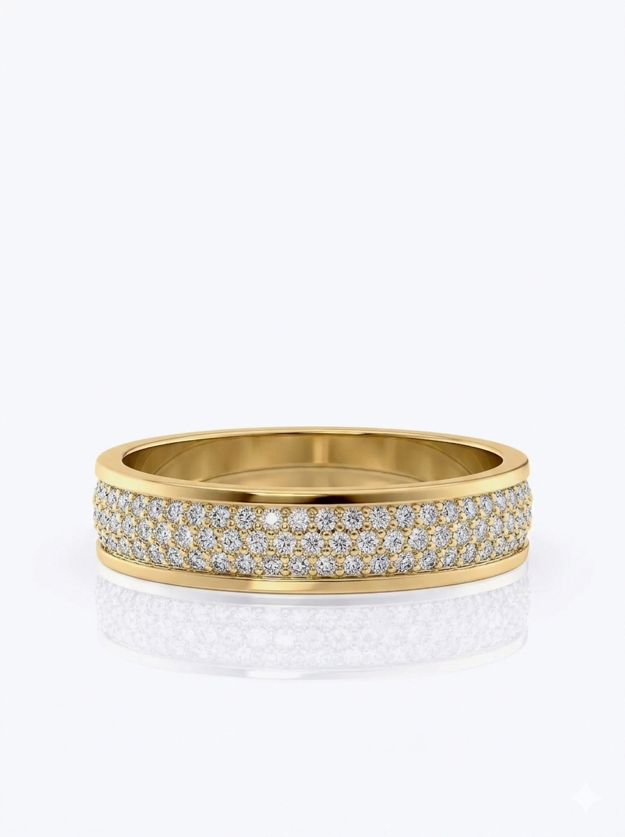 full eternity cluster men’s wedding band